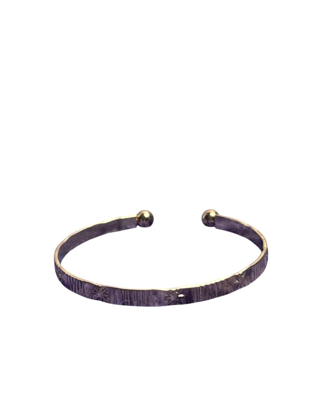 Textured Stars Goldtone Cuff Bracelet 7 inches